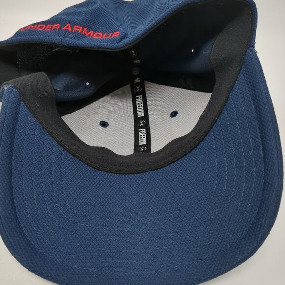 Under Armour Fitted Baseball Cap Blue Medium Classic Fit Embroidered Patriotic - Picture 7 of 9